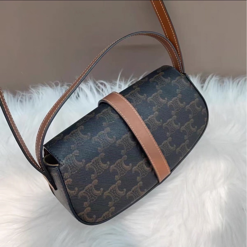 Lisa同款💯時尚感🈵Celine賽琳經典凱旋門老花tabou鎖頭包手提單肩腋下包-14