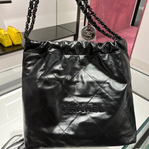 🈶購證 #閒置全配 #全黑SoBlack 香奈兒22bag小號垃圾袋Hobo包 芯片款