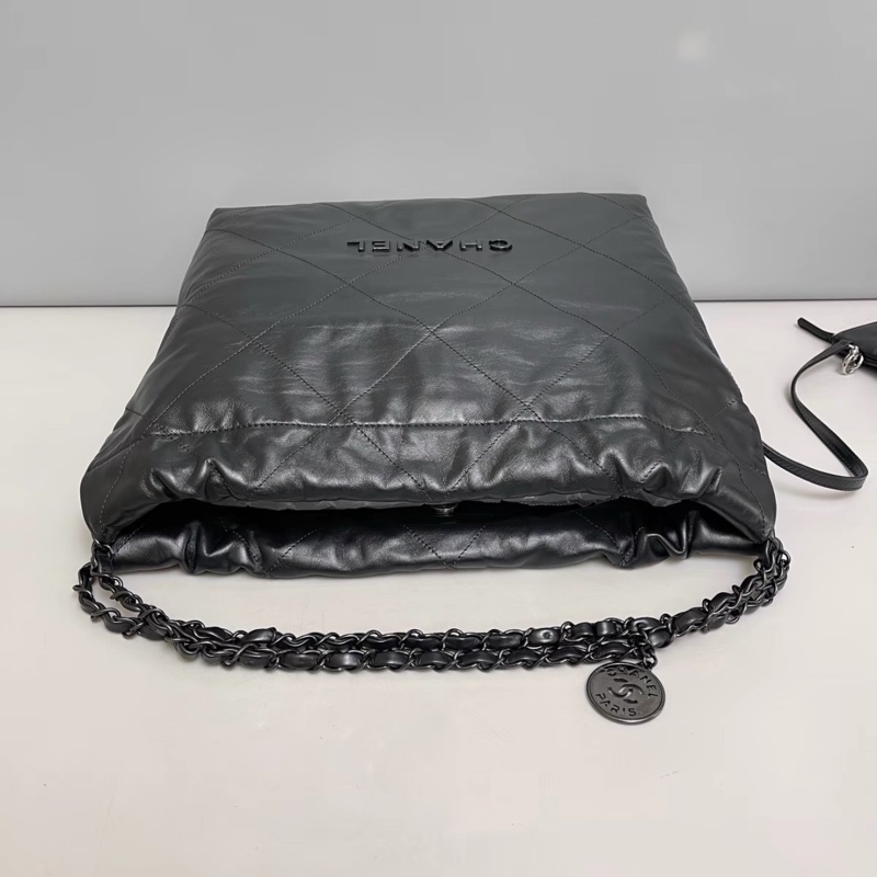 🈶購證 #閒置全配 #全黑SoBlack 香奈兒22bag小號垃圾袋Hobo包 芯片款-18