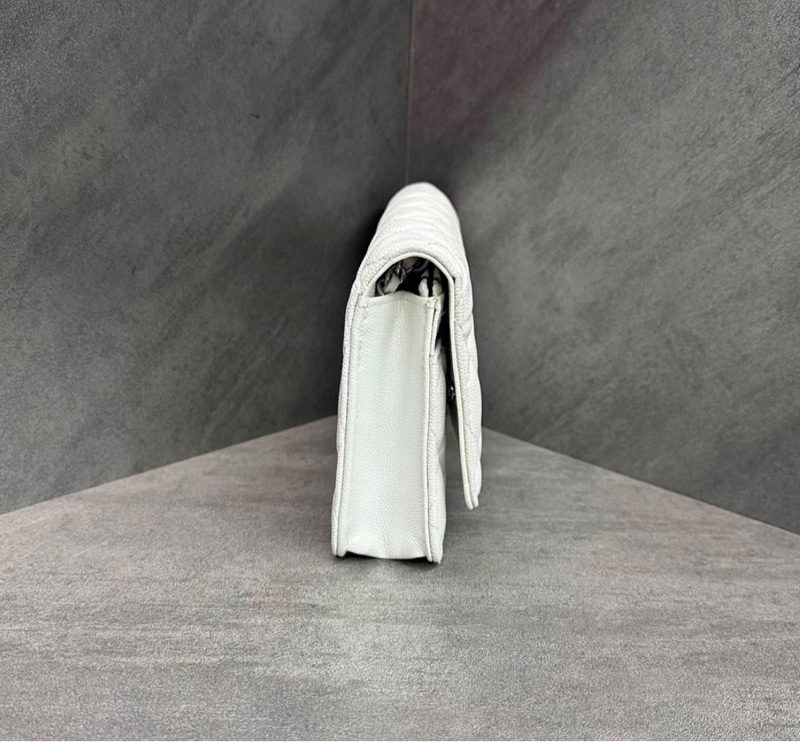 【97新 ✨ 全網最低價!】 CHANEL 香奈兒 woc 白色 銀扣 荔枝皮 鏈條包 斜挎包 芯片款(下單前先詢問庫存❗️)-3