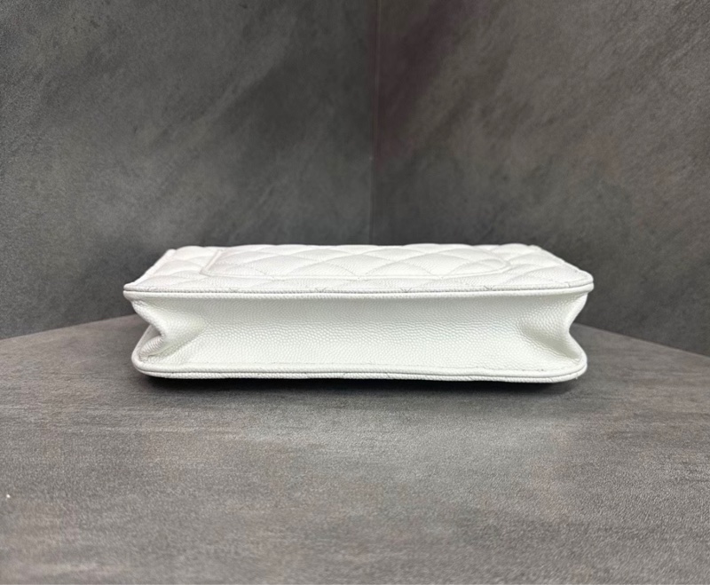 【97新 ✨ 全網最低價!】 CHANEL 香奈兒 woc 白色 銀扣 荔枝皮 鏈條包 斜挎包 芯片款(下單前先詢問庫存❗️)-5