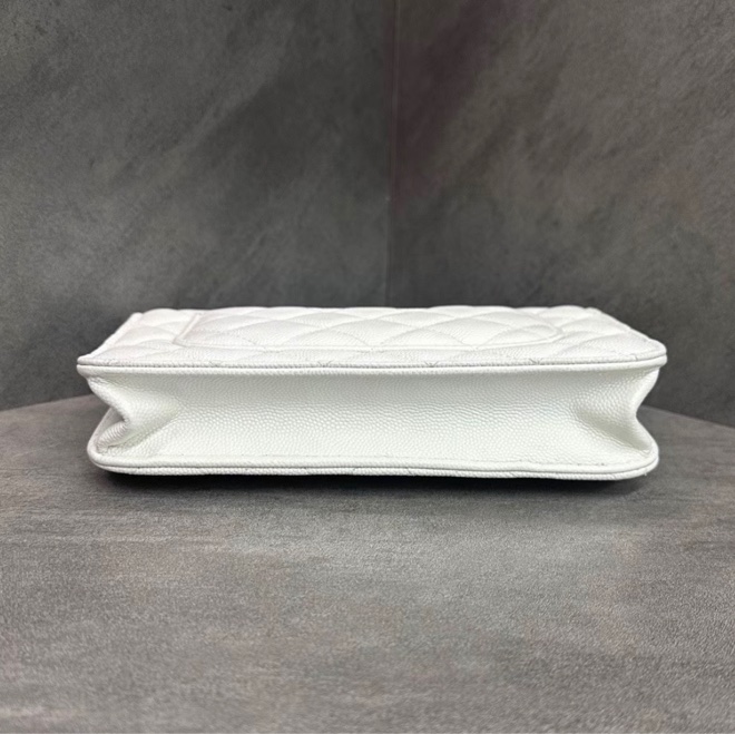 【97新 ✨ 全網最低價!】 CHANEL 香奈兒 woc 白色 銀扣 荔枝皮 鏈條包 斜挎包 芯片款(下單前先詢問庫存❗️)-8