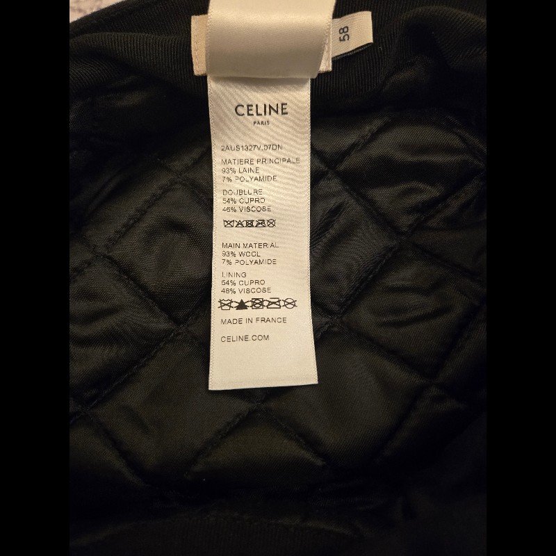 Celine 羊毛黑色海軍帽報童帽-5