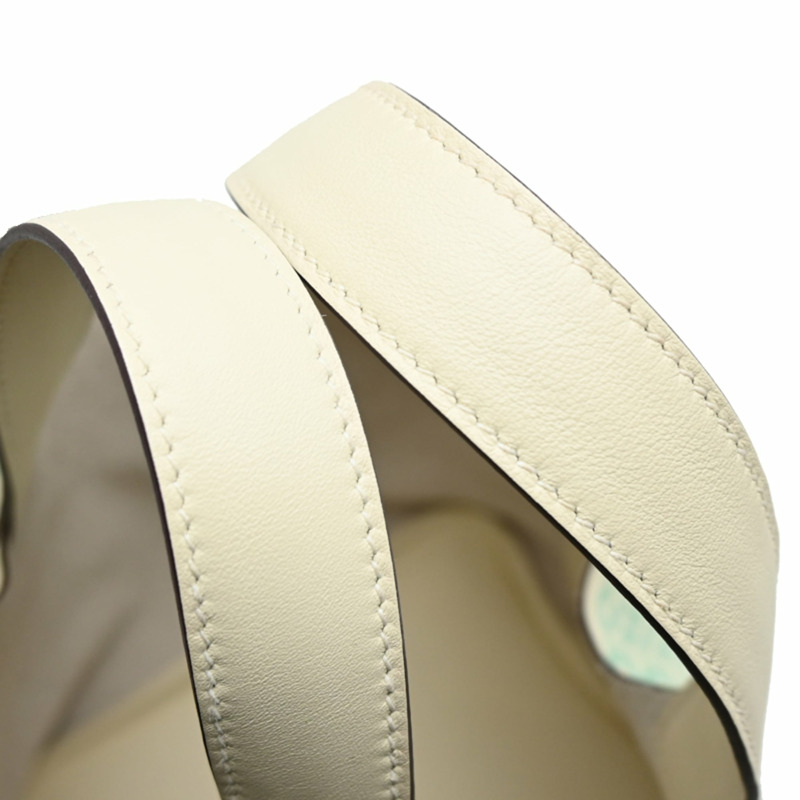 愛馬仕 Picotin Lock PM Lucky Daisy U 印章,2022 年款,銀色(鈀金)五金,女士手提包,Veau Swift 皮革,Nata x Vert。-4