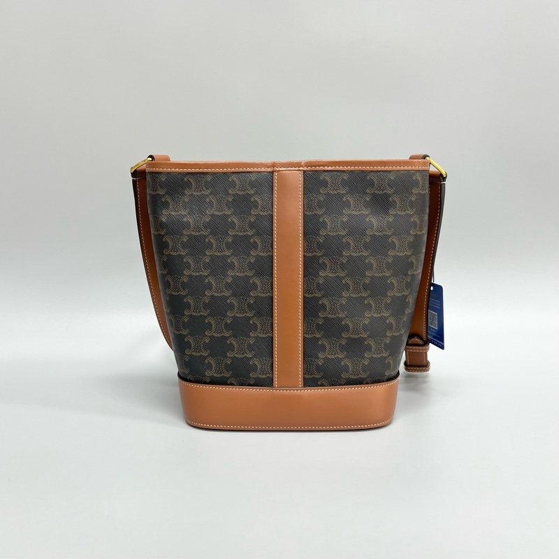 Celine/賽琳 凱旋門老花棕色水桶包小號 尺寸:18*22cm 附件塵袋-1
