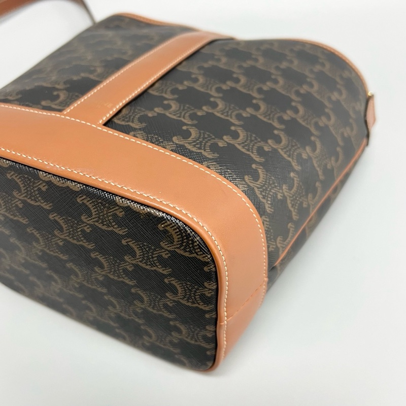Celine/賽琳 凱旋門老花棕色水桶包小號 尺寸:18*22cm 附件塵袋-3