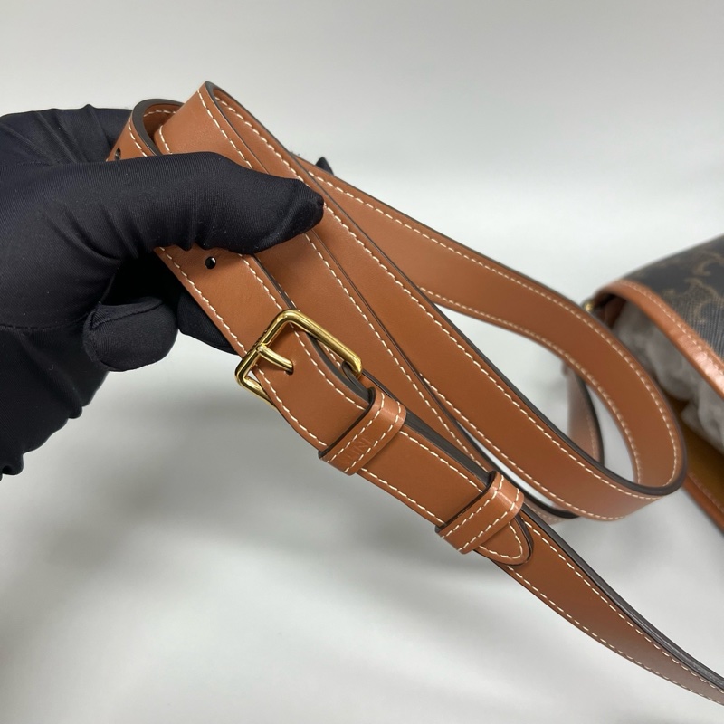 Celine/賽琳 凱旋門老花棕色水桶包小號 尺寸:18*22cm 附件塵袋-7