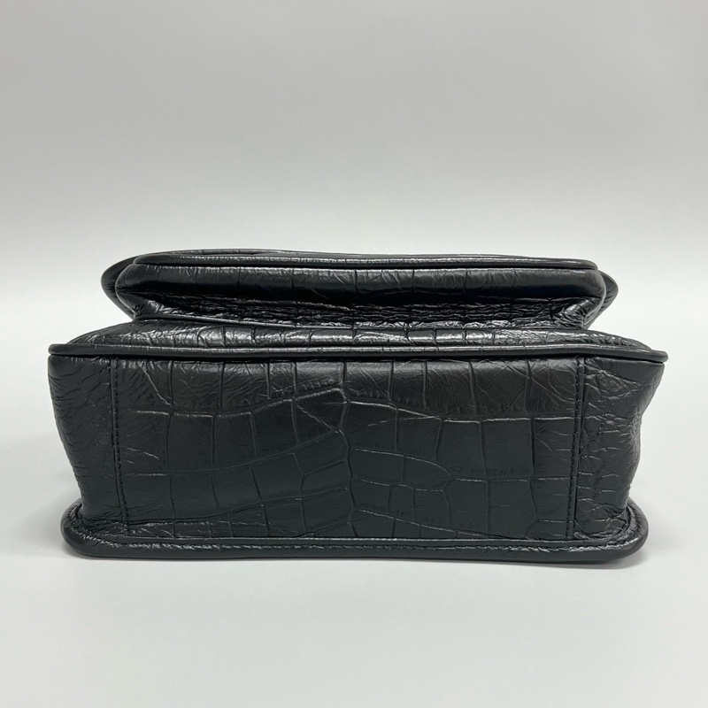 YSL/聖羅蘭 黑色鰐壓紋niki小號baby鏈條尺寸：22*17cm 附件：塵袋-2