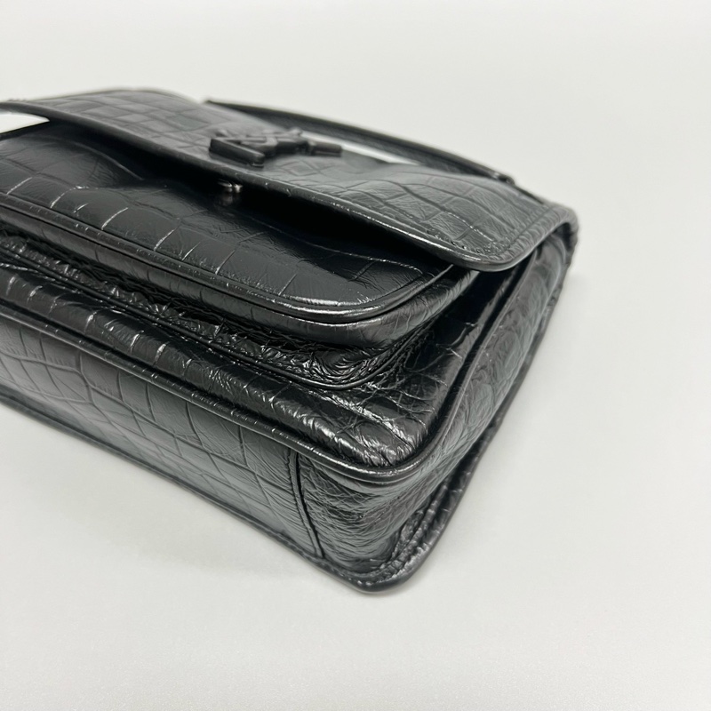 YSL/聖羅蘭 黑色鰐壓紋niki小號baby鏈條尺寸：22*17cm 附件：塵袋-3