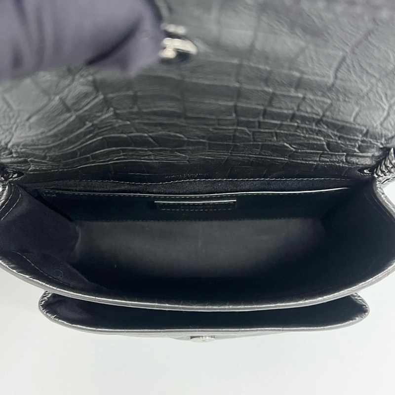 YSL/聖羅蘭 黑色鰐壓紋niki小號baby鏈條尺寸：22*17cm 附件：塵袋-8