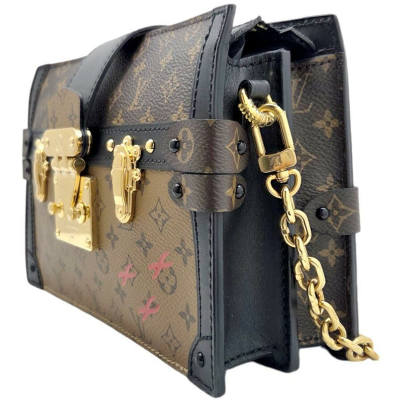 路易威登 Monogram Reverse Trunk 手拿包 M43596 棕色/黑色女士單肩包-1