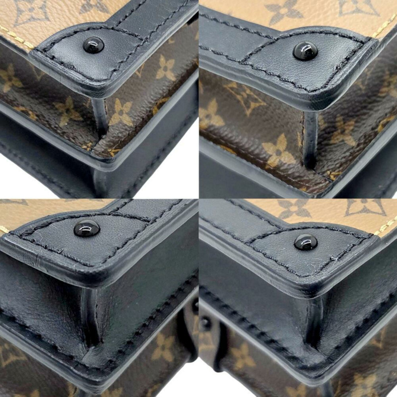 路易威登 Monogram Reverse Trunk 手拿包 M43596 棕色/黑色女士單肩包-5
