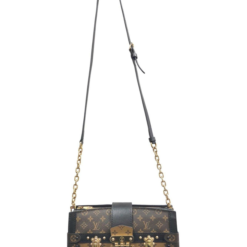 路易威登 Monogram Reverse Trunk 手拿包 M43596 棕色/黑色女士單肩包-11