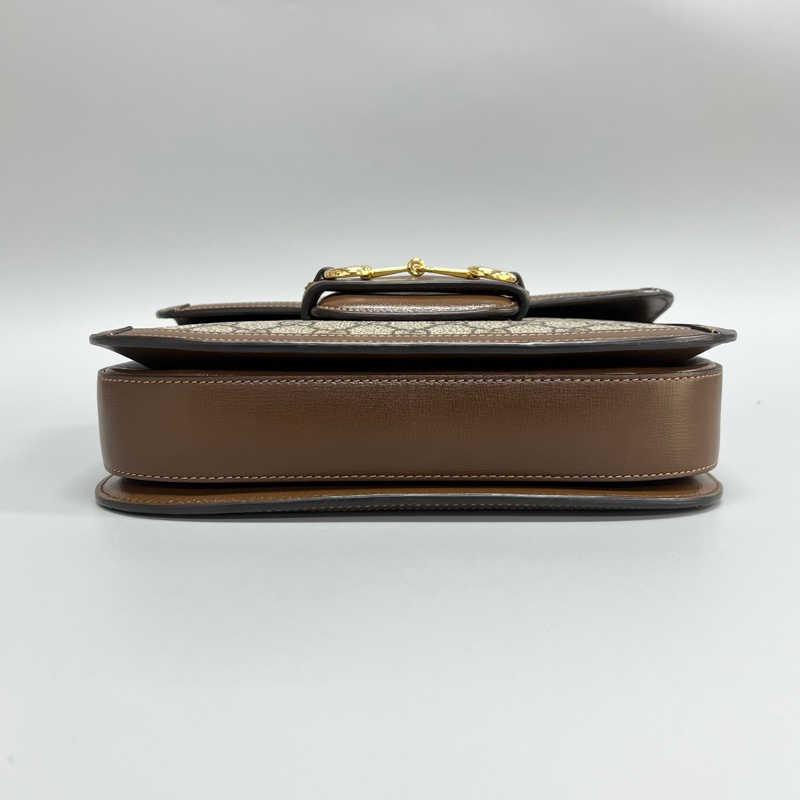98新Gucci/古馳 棕色老花1955中號馬鞍包 腋下單肩斜挎包 尺寸:25*6*15cm-2