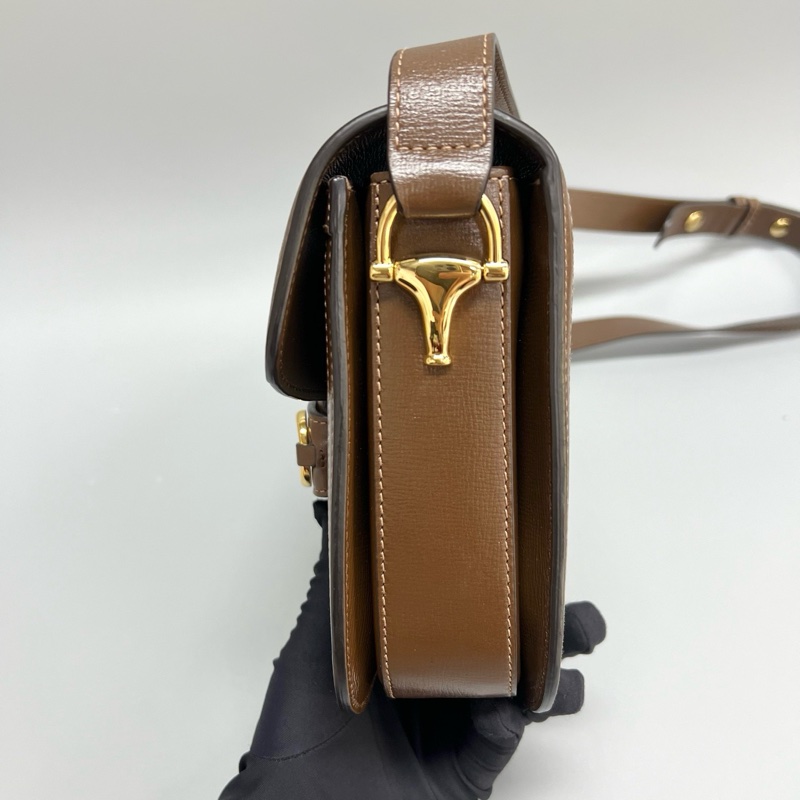 98新Gucci/古馳 棕色老花1955中號馬鞍包 腋下單肩斜挎包 尺寸:25*6*15cm-5