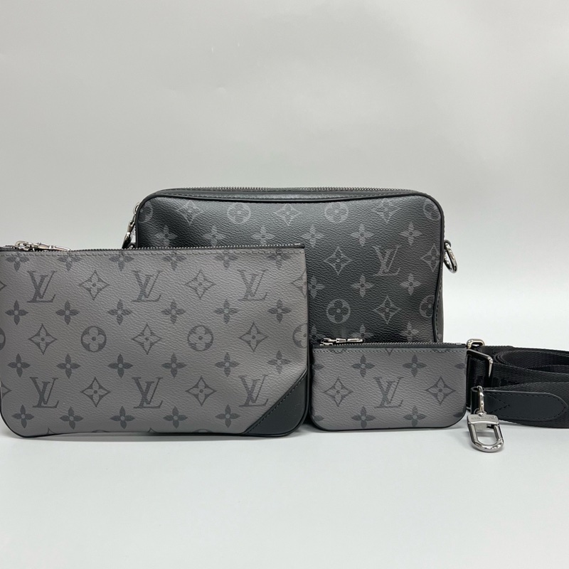 LV/路易威登 Trio黑武士老花三合一男士單肩斜挎包 20年編碼 尺寸：25x18x7cm 附件：子袋 肩帶-0