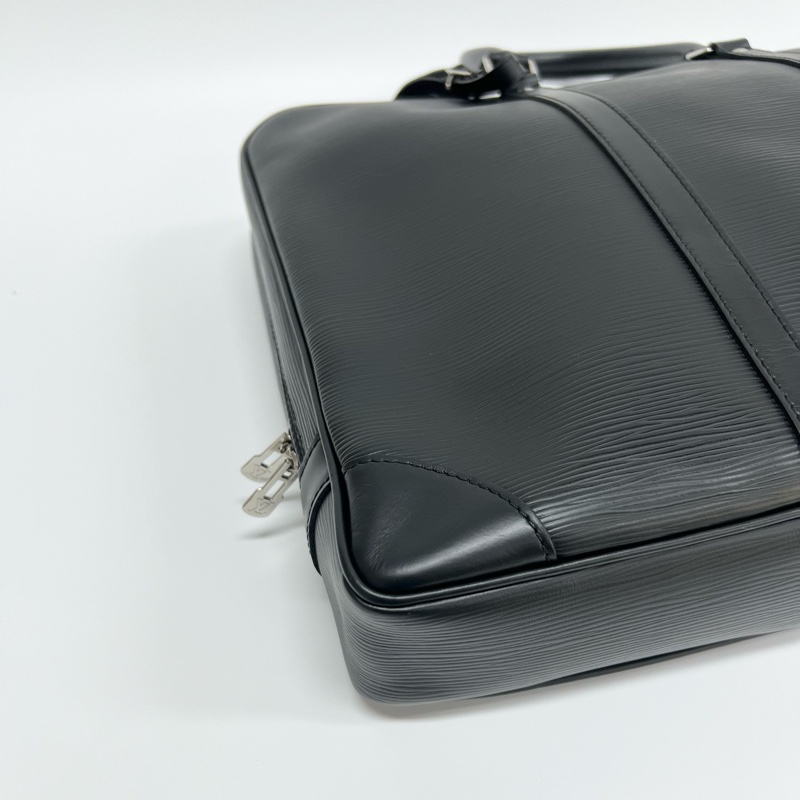 LV/路易威登 黑色epi水波紋男士公文包 手提包 缺少長肩帶 尺寸:41*30-4