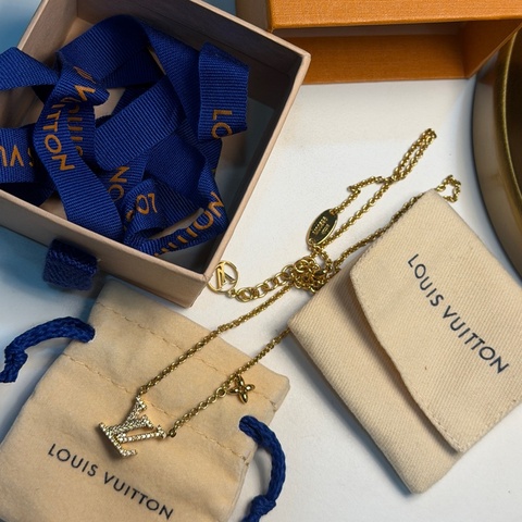 LOUIS VUITTON 水鑽M00596 金色項鍊