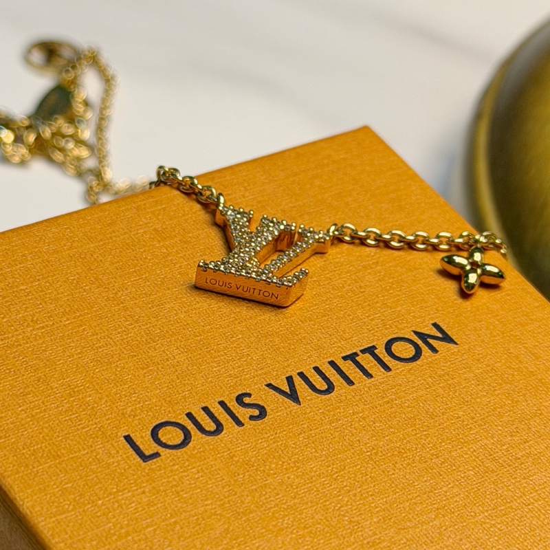 LOUIS VUITTON 水鑽M00596 金色項鍊-2