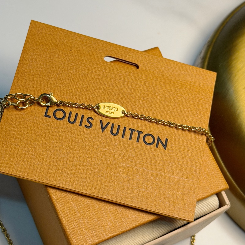 LOUIS VUITTON 水鑽M00596 金色項鍊-5
