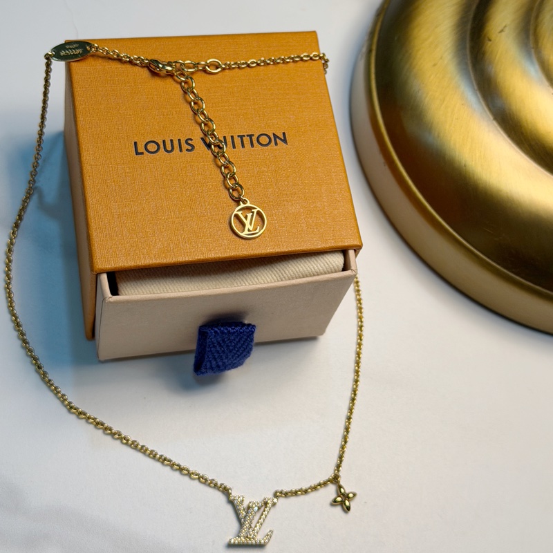 LOUIS VUITTON 水鑽M00596 金色項鍊-6