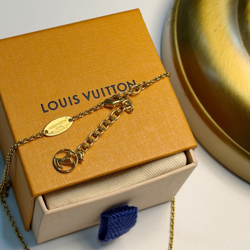 LOUIS VUITTON 水鑽M00596 金色項鍊-8