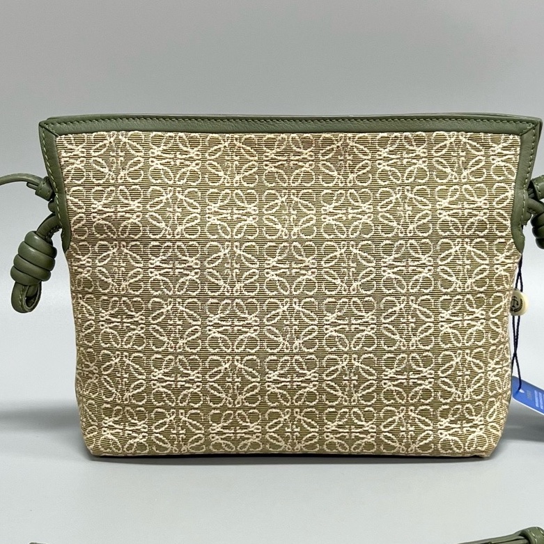 LOEWE/羅意威 綠色老花mini福袋單肩斜挎包 尺寸：21*18*7cm-0