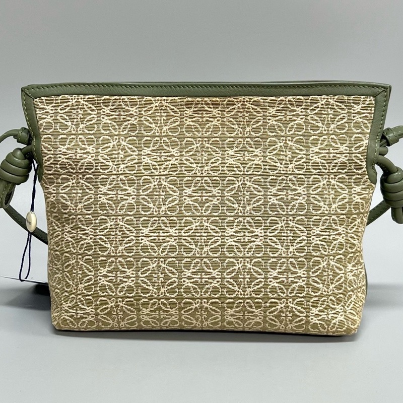 LOEWE/羅意威 綠色老花mini福袋單肩斜挎包 尺寸：21*18*7cm-1