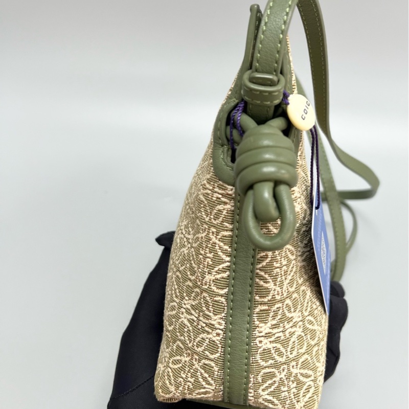 LOEWE/羅意威 綠色老花mini福袋單肩斜挎包 尺寸：21*18*7cm-5