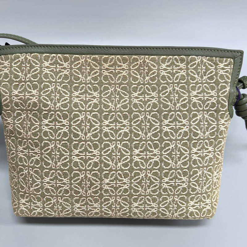 LOEWE/羅意威 綠色老花mini福袋單肩斜挎包 尺寸：21*18*7cm-6