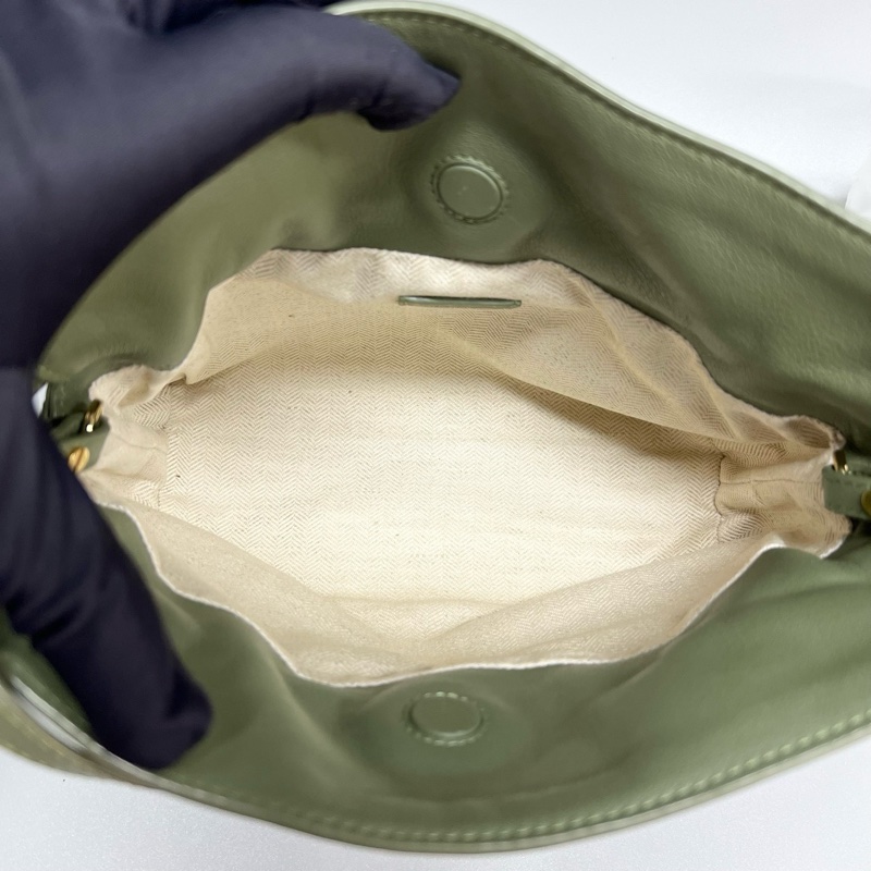 LOEWE/羅意威 綠色老花mini福袋單肩斜挎包 尺寸：21*18*7cm-8