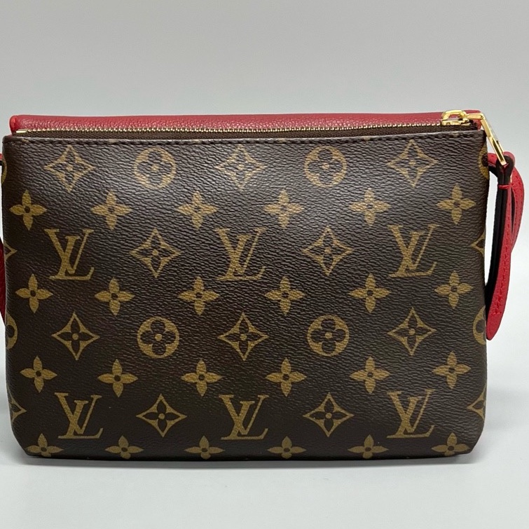 LV/路易威登 Twice系列紅色拼老花 雙面信封包 尺寸：23*17cm-1