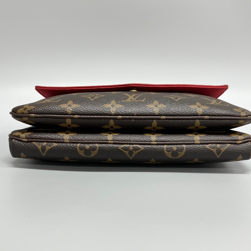 LV/路易威登 Twice系列紅色拼老花 雙面信封包 尺寸：23*17cm-2