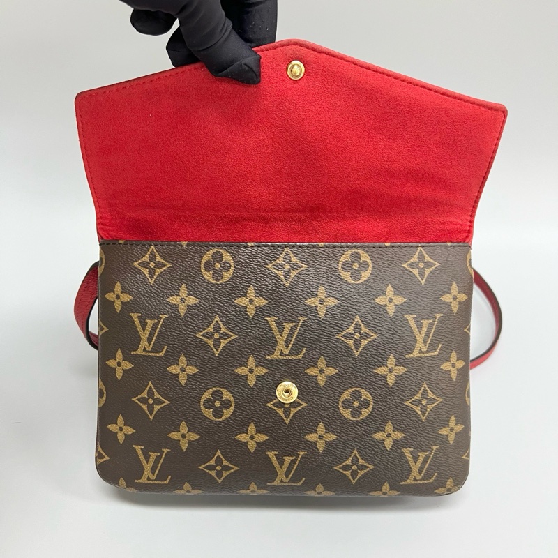 LV/路易威登 Twice系列紅色拼老花 雙面信封包 尺寸：23*17cm-6