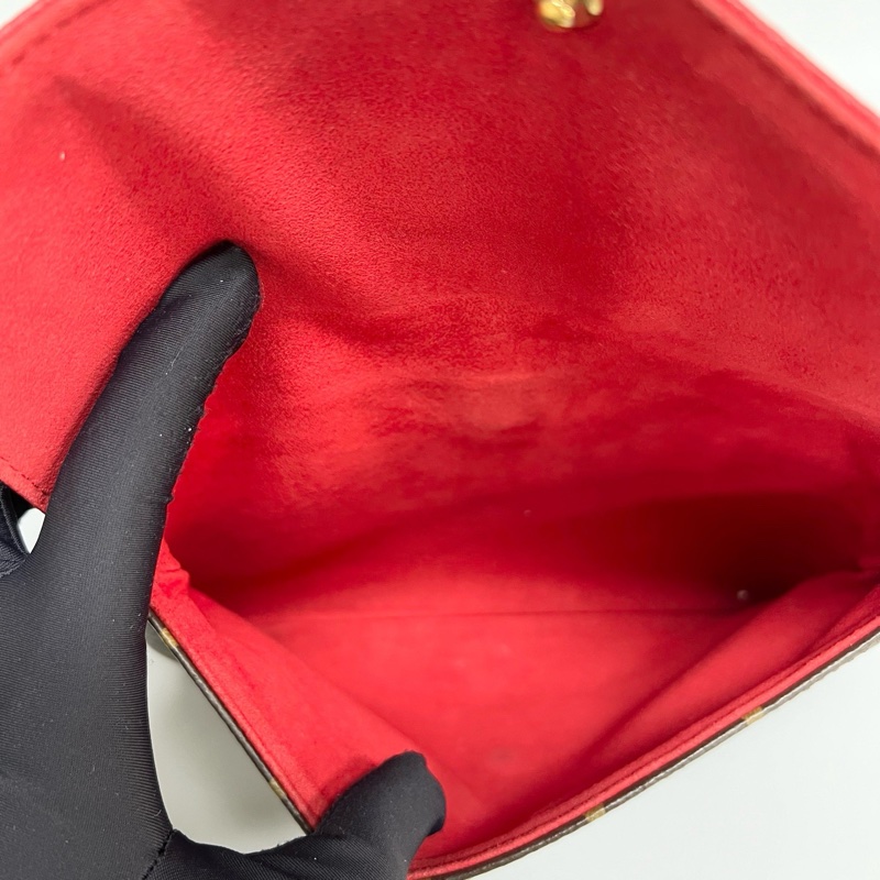 LV/路易威登 Twice系列紅色拼老花 雙面信封包 尺寸：23*17cm-8
