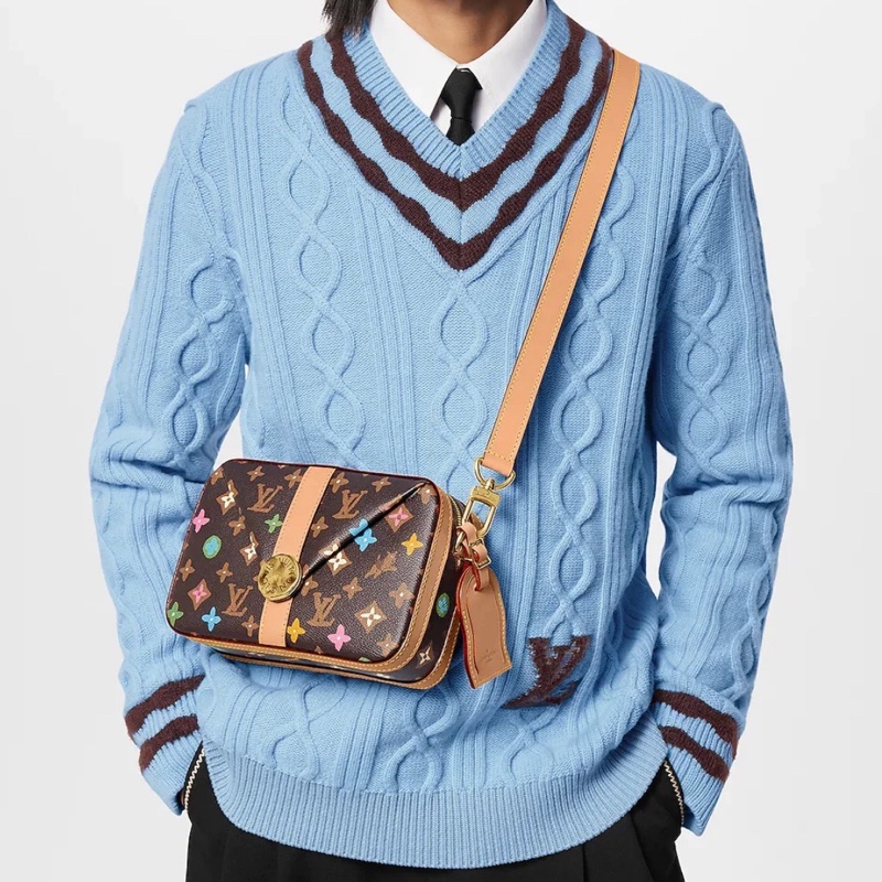 【全新品】Louis Vuitton x Tyler 聯名款 ENVELOPE Logo印花皮革手拿單肩斜挎包芯片款-7