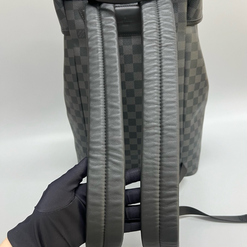 98新 LouisVuitton路易威登 Zack系列男士黑棋盤格雙肩包  尺寸：30×44 附件：塵袋-9