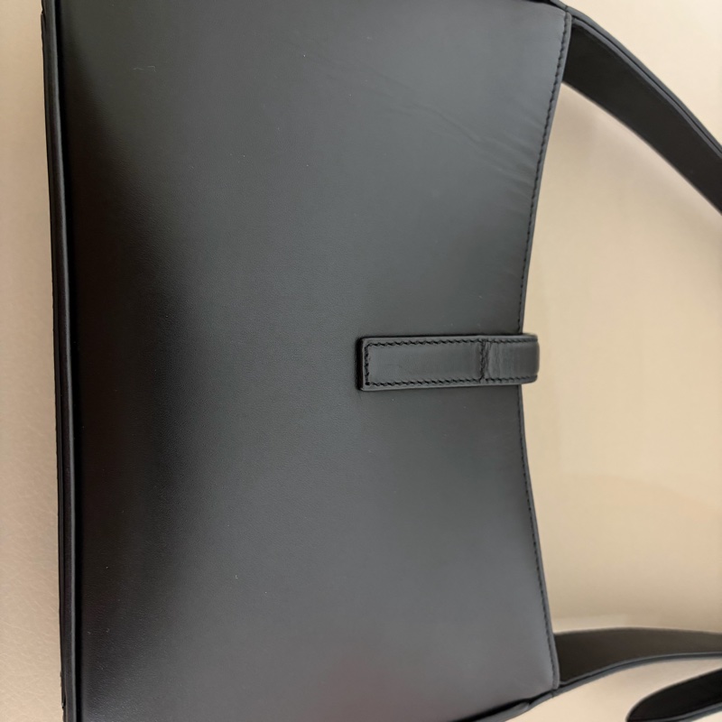 Saint laurent le 5 à 7 YSL 黑色羊皮腋下包-6