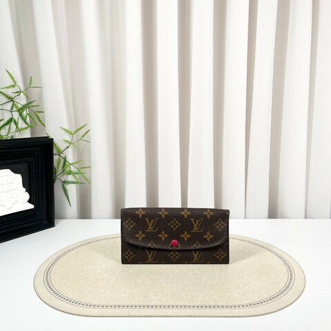 LV路易威登 有刻字 經典老花搭配豆豆長款信封錢包 紅色內裡 內裡整潔 卡位多 容量大