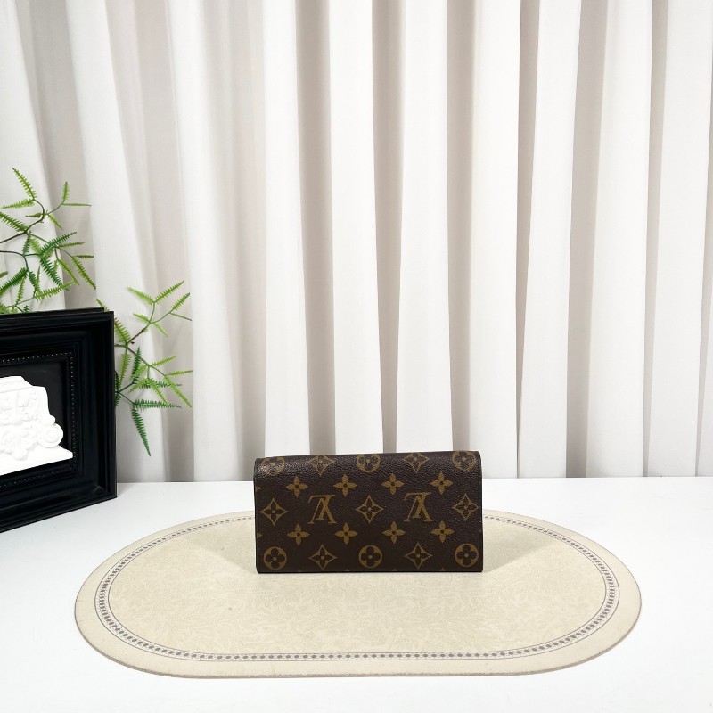 LV路易威登 有刻字 經典老花搭配豆豆長款信封錢包 紅色內裡 內裡整潔 卡位多 容量大-1