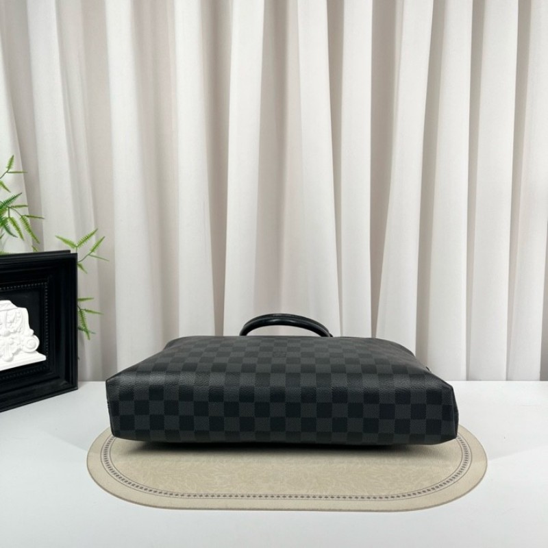 LV路易威登 經典款棋盤格單肩斜挎手提男士公文包 容量大 包型挺括 可放電腦-2