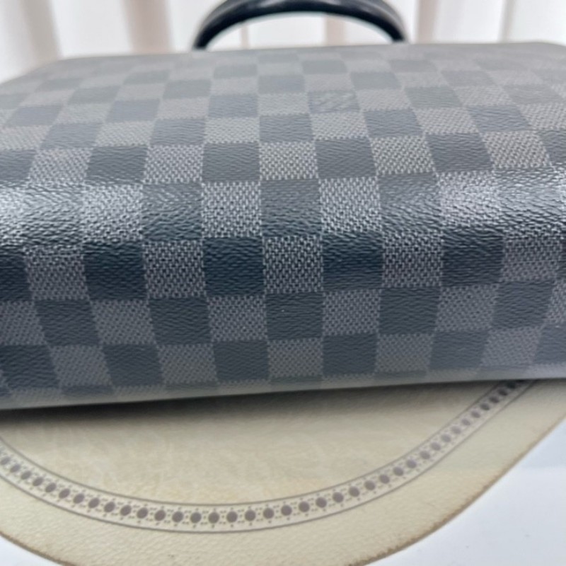 LV路易威登 經典款棋盤格單肩斜挎手提男士公文包 容量大 包型挺括 可放電腦-8