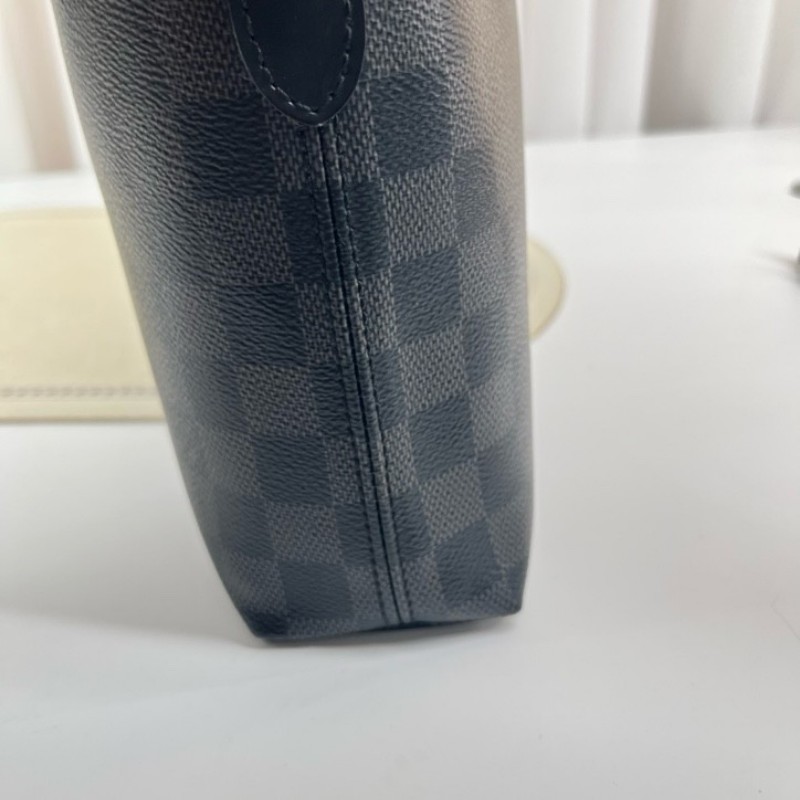 LV路易威登 經典款棋盤格單肩斜挎手提男士公文包 容量大 包型挺括 可放電腦-10