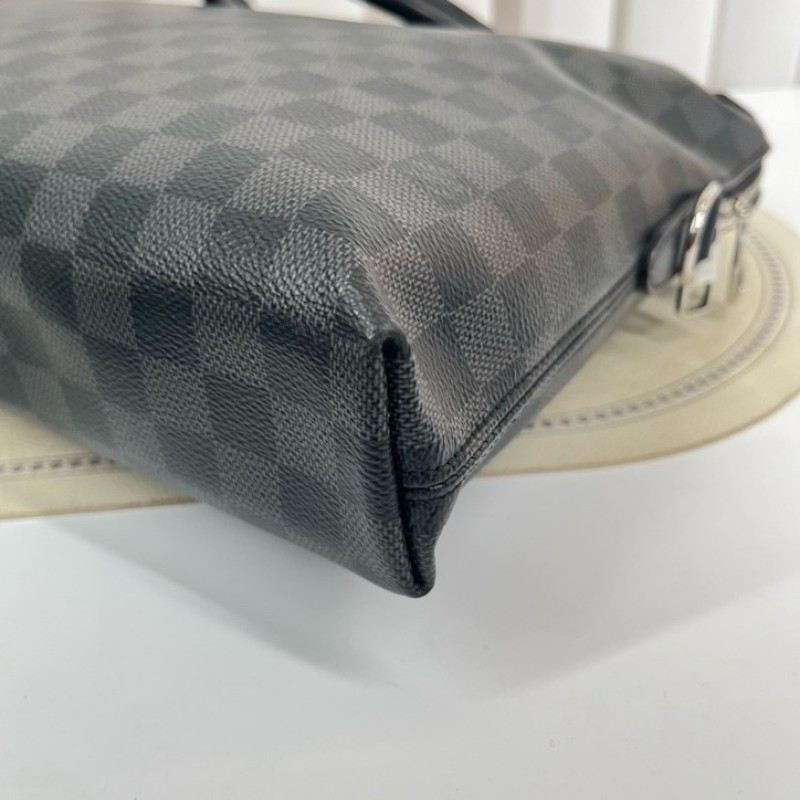 LV路易威登 經典款棋盤格單肩斜挎手提男士公文包 容量大 包型挺括 可放電腦-11