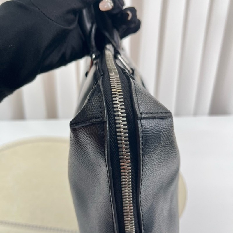 LV路易威登 經典款棋盤格單肩斜挎手提男士公文包 容量大 包型挺括 可放電腦-17