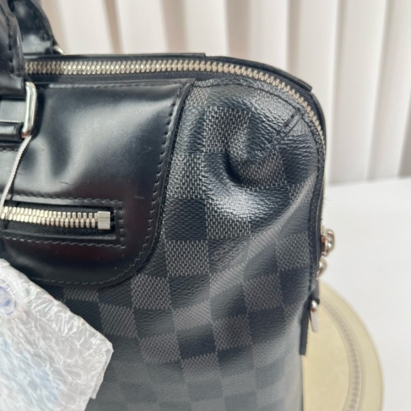 LV路易威登 經典款棋盤格單肩斜挎手提男士公文包 容量大 包型挺括 可放電腦-18