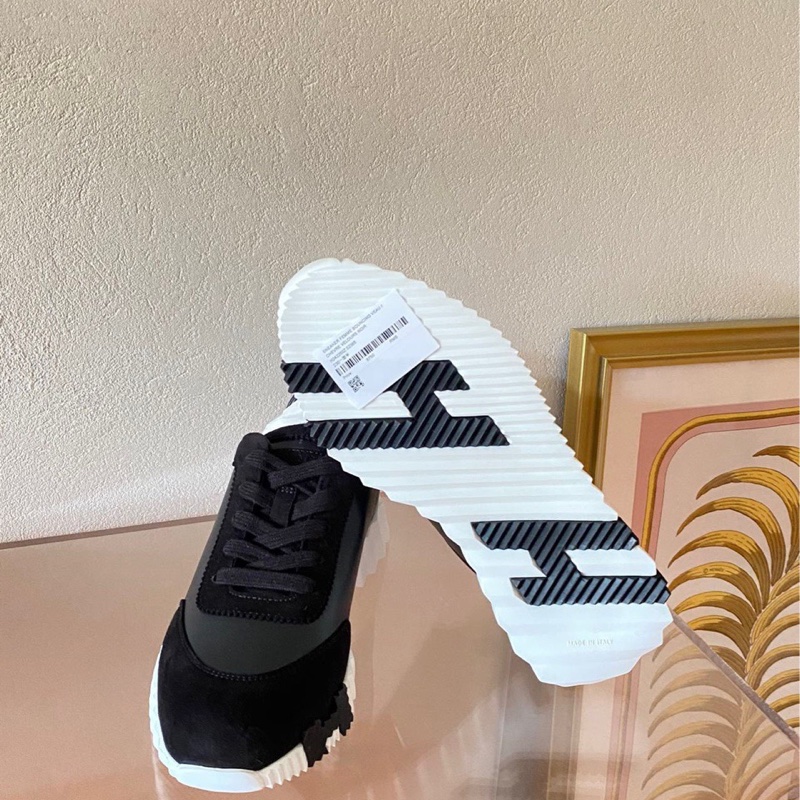 Hermès愛馬仕運動鞋 黑白熊貓 皮面拼麂皮 主色黑色 輕便百搭好穿36.5碼-4