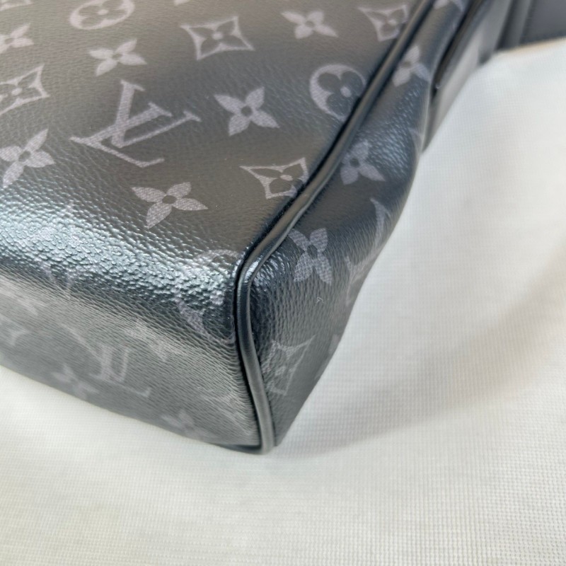 LV路易威登 經典老花包蓋式開合 Eclipse帆布拼牛皮 郵差包斜挎單肩包-7