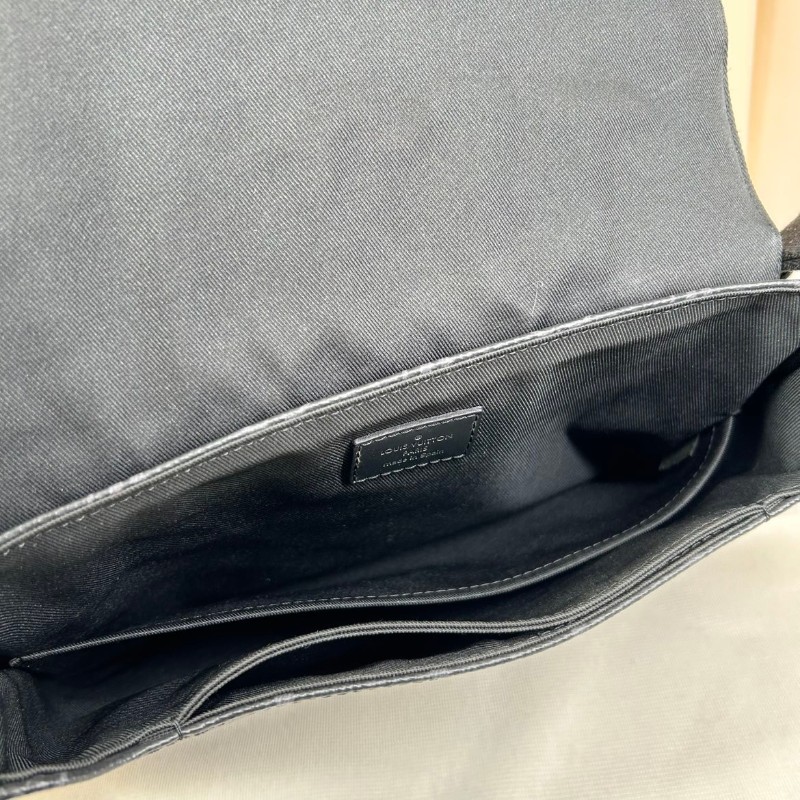 LV路易威登 經典老花包蓋式開合 Eclipse帆布拼牛皮 郵差包斜挎單肩包-12