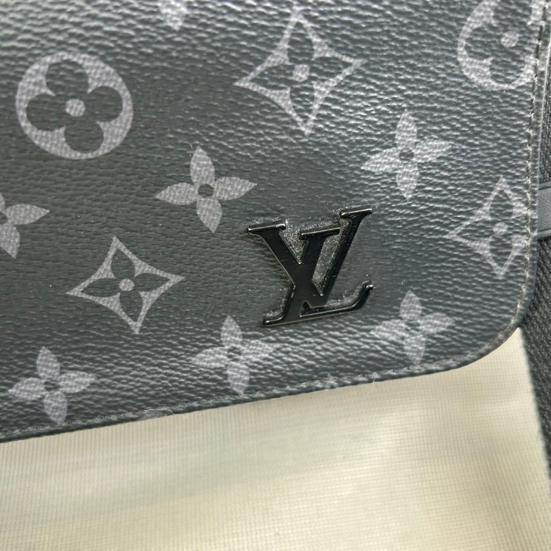 LV路易威登 經典老花包蓋式開合 Eclipse帆布拼牛皮 郵差包斜挎單肩包-13